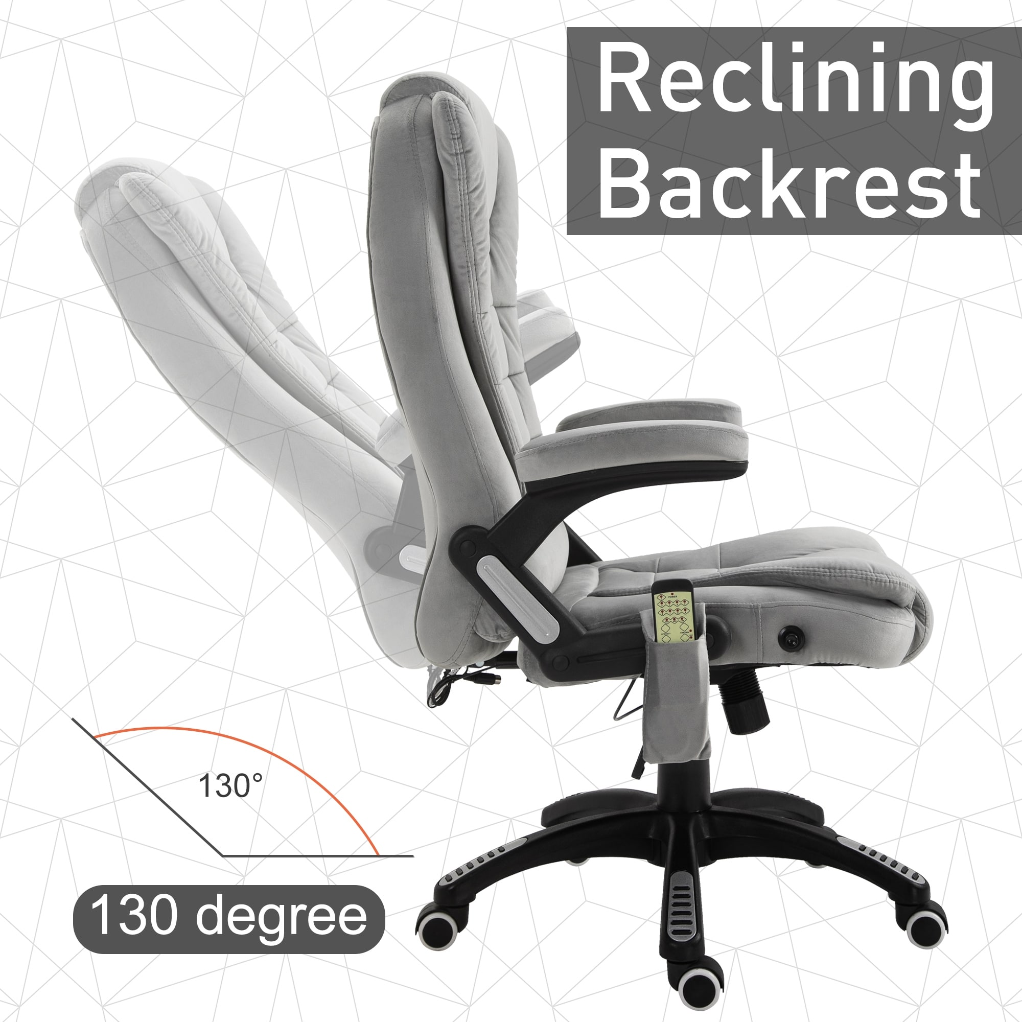 Vinsetto ergonomic massage office chair high top back executive chair with lumbar support armrest