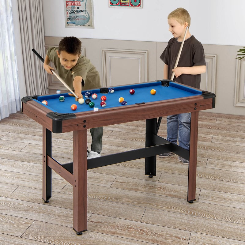 48" Wooden Billiard Tables Snooker Table Compact Pool Game Table