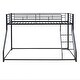 preview thumbnail 11 of 9, Industrial Modern Metal Floor Bunk Bed, Twin XL over Queen, Sturdy Construction & Safety Guaranteed, Black