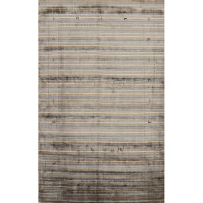 Hand Knotted Oriental 100% Wool Carpet Tribal Animal Pictorial Multi-Colored Gabbeh Area Rug - 8' 11'' X 6' 0''