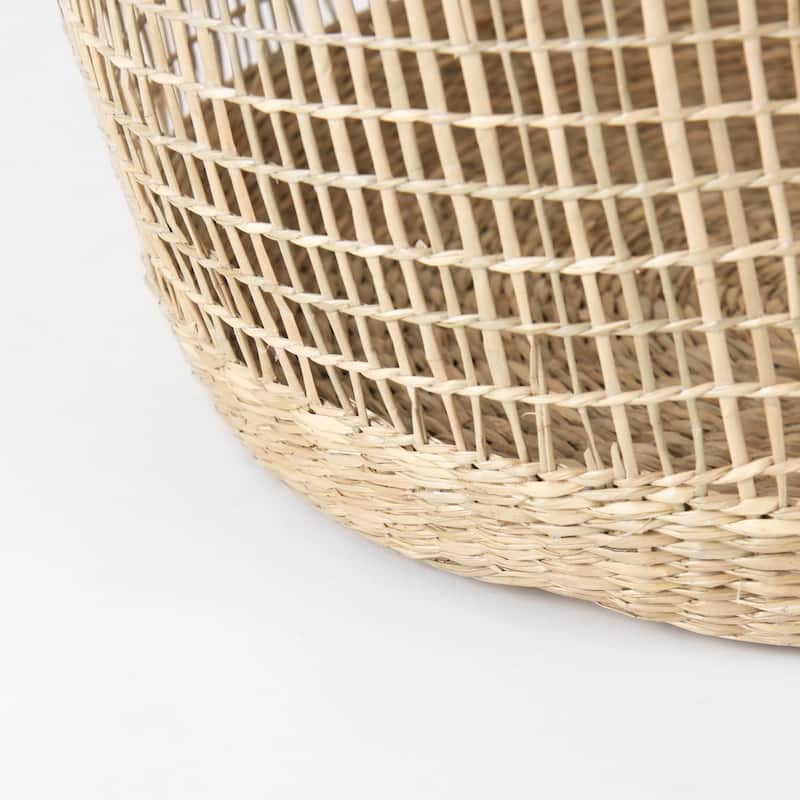 Bowie Medium Brown Seagrass Round Baskets (Set of 3) - 19.7"W x 19.7"D x 19.7"H