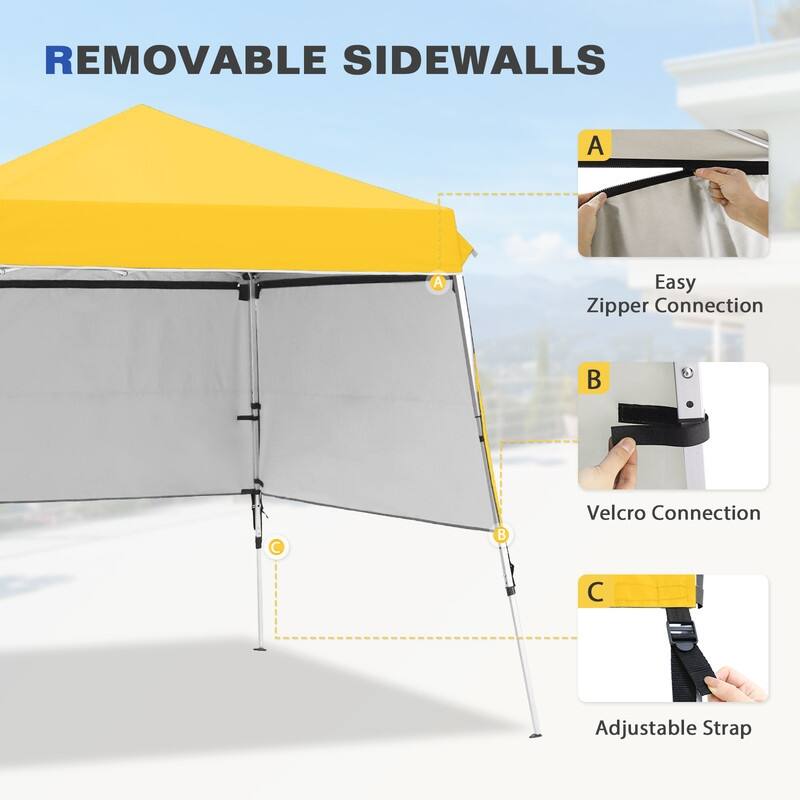 EAGLE PEAK Day Tripper 8x8 Aluminum Super-Lightweight Slant Leg Pop Up Canopy with 3 Removable Walls, Blue