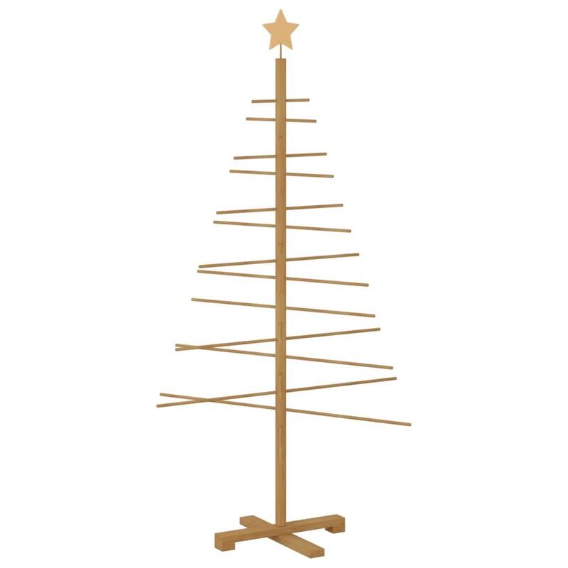 vidaXL Wooden Christmas Tree with Stand Brown bamboo
