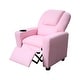 preview thumbnail 8 of 13, Marisa 23"W PU Leather Kids Recliner Chair with Cup Holder Pink