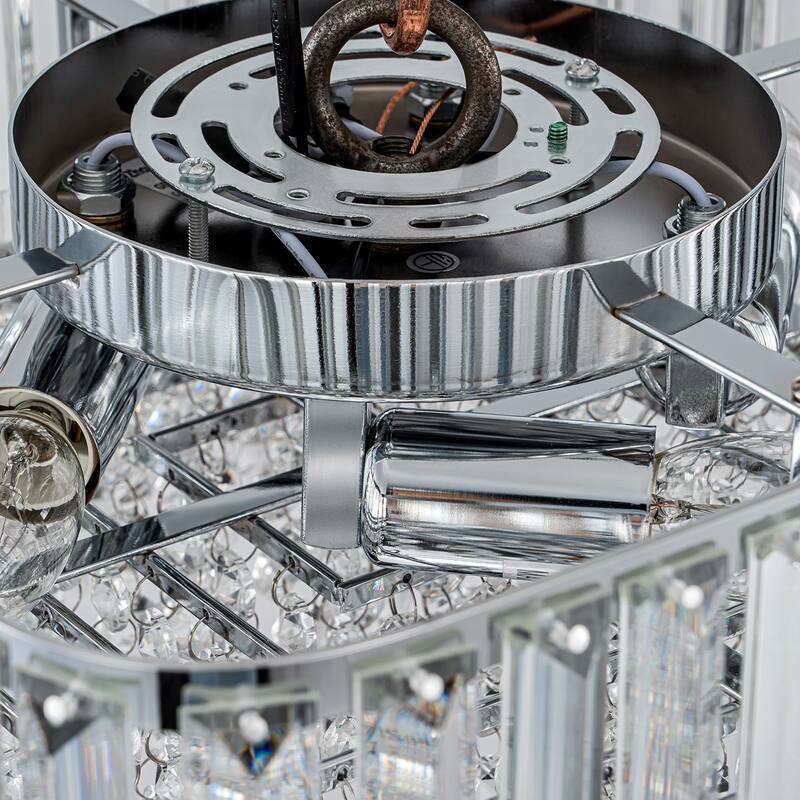 Modern Glam 4-Light Crystal Flush Mount Ceiling Light