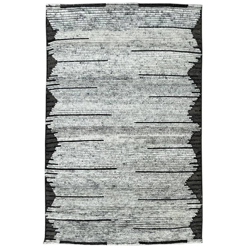Gray Hand Knotted Wool Transitional Contemporary Rug, 10' x 14', soft cozy floor rug - L