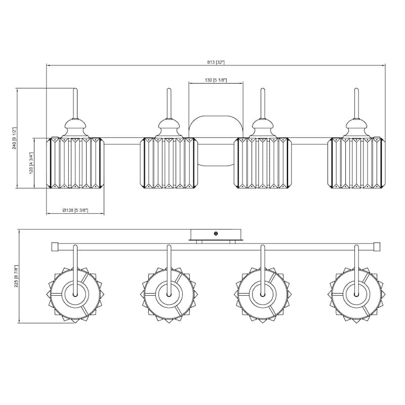 ExBrite Modern Rose Gold 1/2/3/4/5-light Bathroom Dimmable Crystal Vanity Lights Wall Sconces