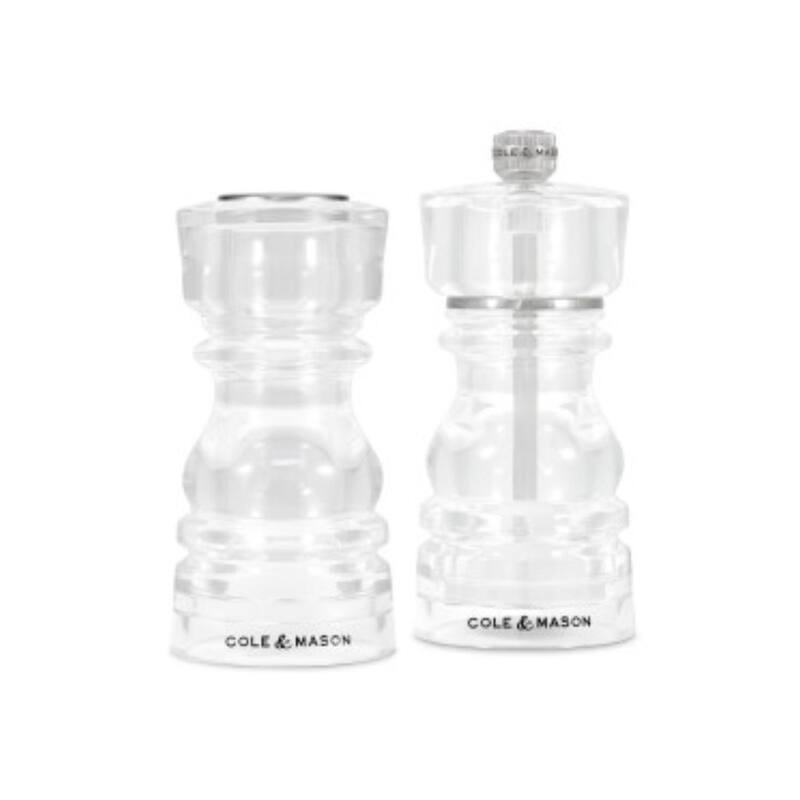 Cole & Mason London Acrylic Salt Shaker & Pepper Mill Set 5"