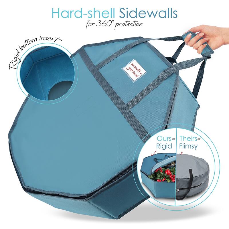 Hearth & Harbor Christmas Hard Shell Wreath Storage Bag