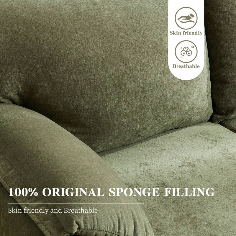 71.28" Chenille 2-Seater Sofa with Cloud-Like Cushion & Sponge Support