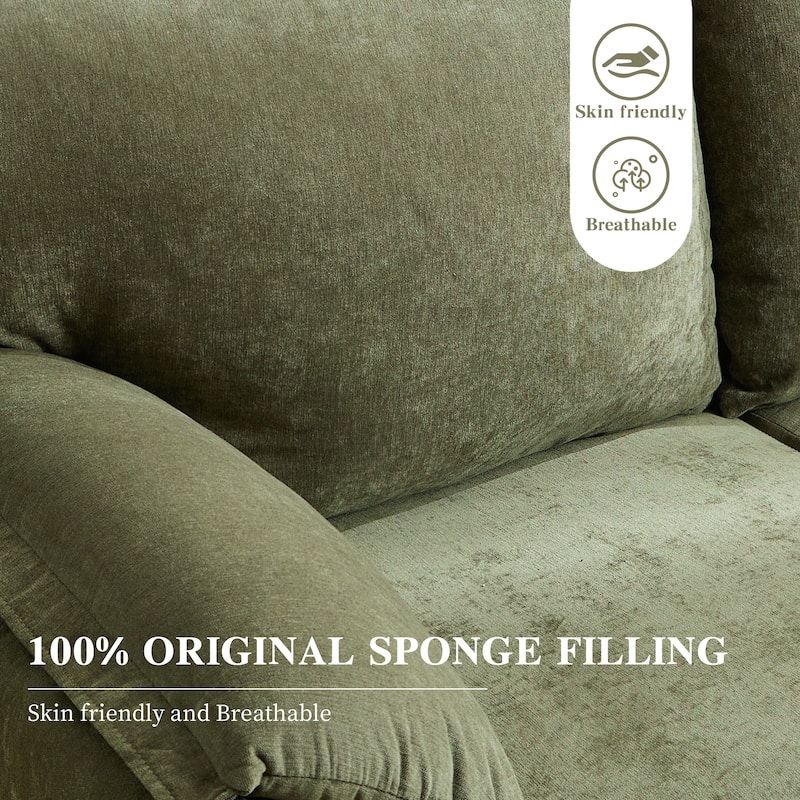 71.28" Chenille 2-Seater Sofa, Cloud-Like Comfort with High-Resilience Sponge, Modern Minimalist Design