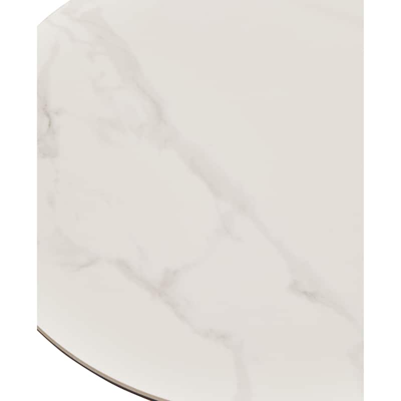 GDF Studio - Belfair Modern Ceramic Top Coffee Table with Wood Shelf