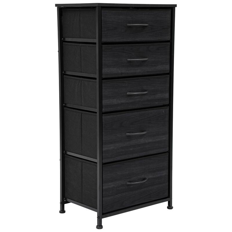 Modern Wide Dresser Storage Tower with 5 Drawers