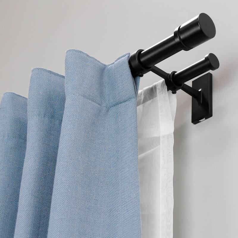 Lumi Home Furnishings Non-Adjustable Double Curtain Rod Brackets 1 in. (3-Piece)