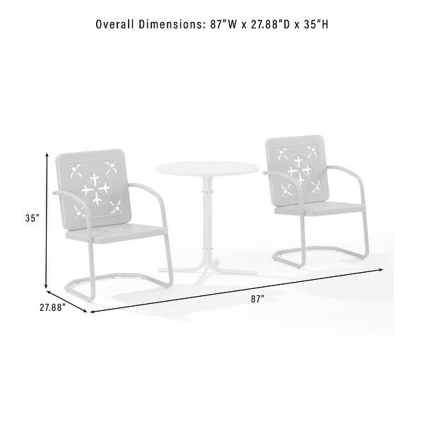 dimension image slide 1 of 3, Crosley Azalea 3-Piece Retro Outdoor Bistro Set