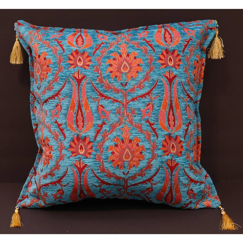 Suzani Tulip Chenille Turkish Decorative Pillow