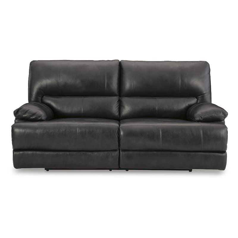 Signature Design by Ashley Mountainous Black Power Reclining Sofa - 85"W x 42"D x 42"H