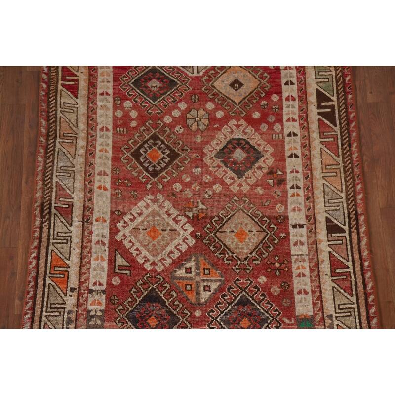 Hand Knotted Oriental 100% Wool Carpet Traditional Tribal Red Lori Area Rug - 7' 6'' X 3' 11''