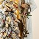 preview thumbnail 12 of 12, Glitzhome 4ft Oversized Woodland Santa with 5ft Pre-Lit Flocked Artificial Christmas Tree