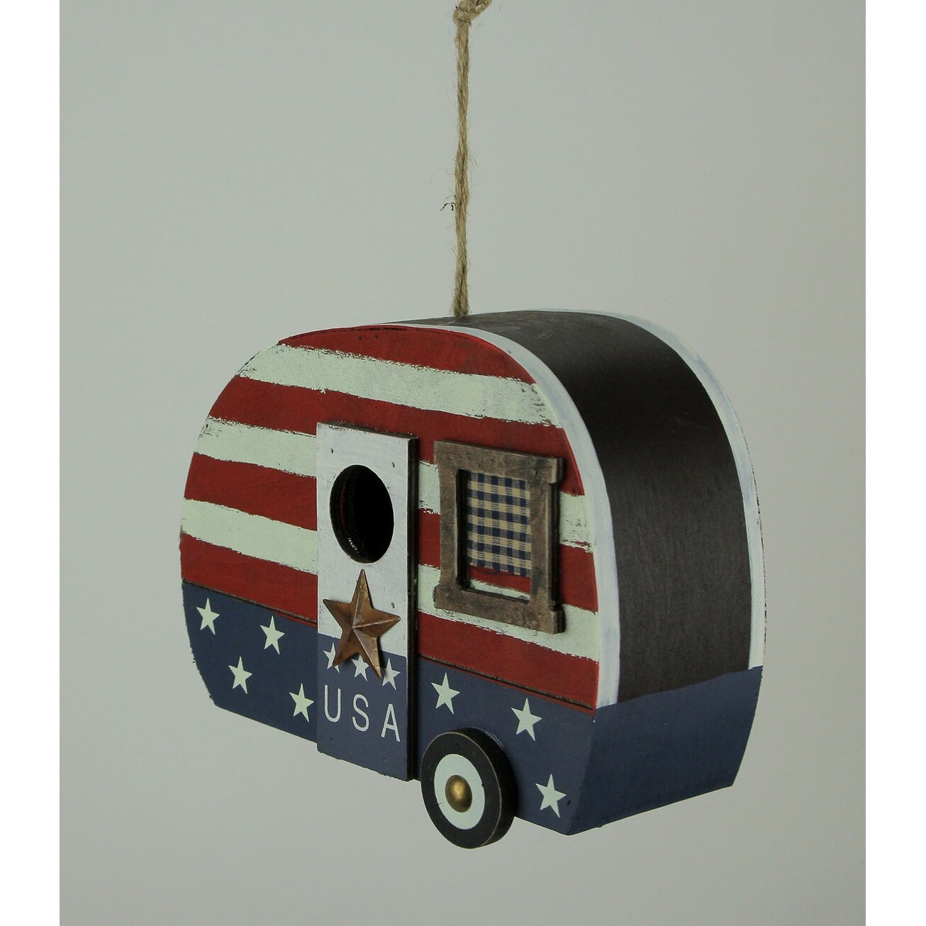 Shop Red White And Blue Wood Usa Retro Camper Birdhouse 8 25 X