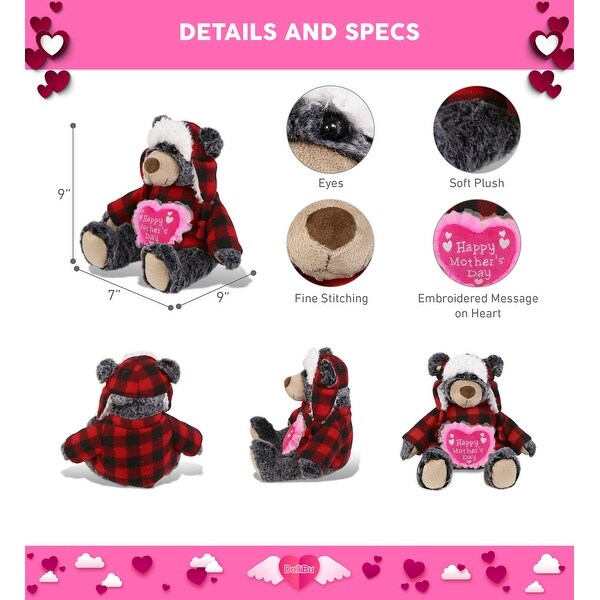 DolliBu Happy Mothers Day Super Soft Plush Red Plaid Outfit