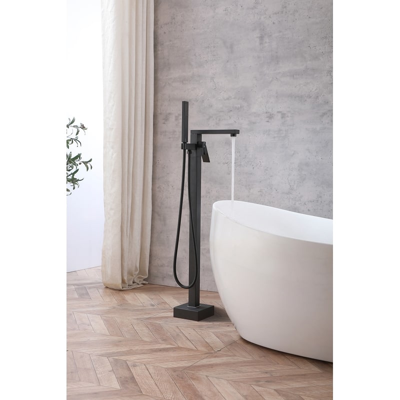 Indigo Home Floor Mounted Roman Tub Faucet with Handshower