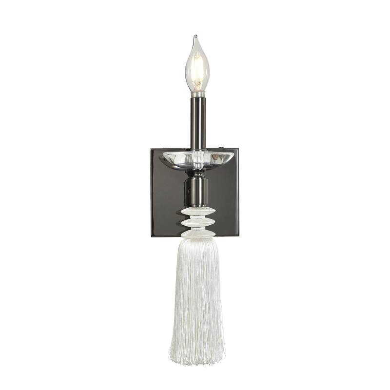 StyleCraft Marquette Tassel Wall Sconce - 5"W x 5"D x 14.5"H