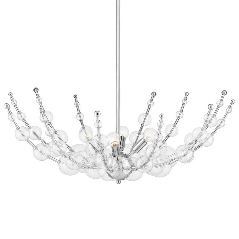 Currey & Company Abberton Chandelier - 15"h x 31"dia - 15"h x 31"dia - Polished Nickel