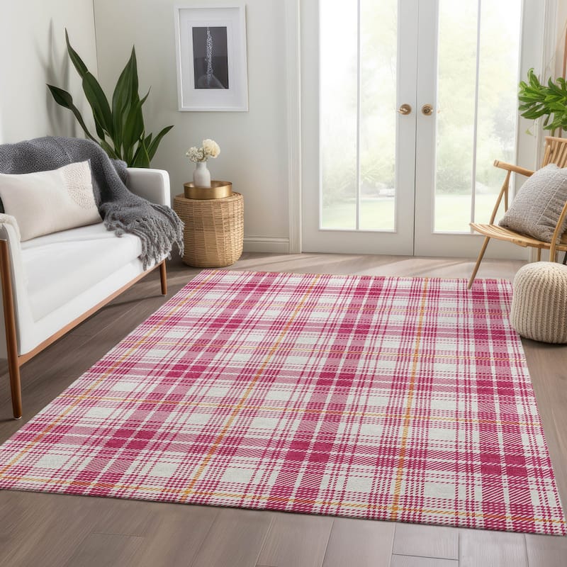 Premium Washable Super Soft Farmhouse Plaid Mayfield Rug