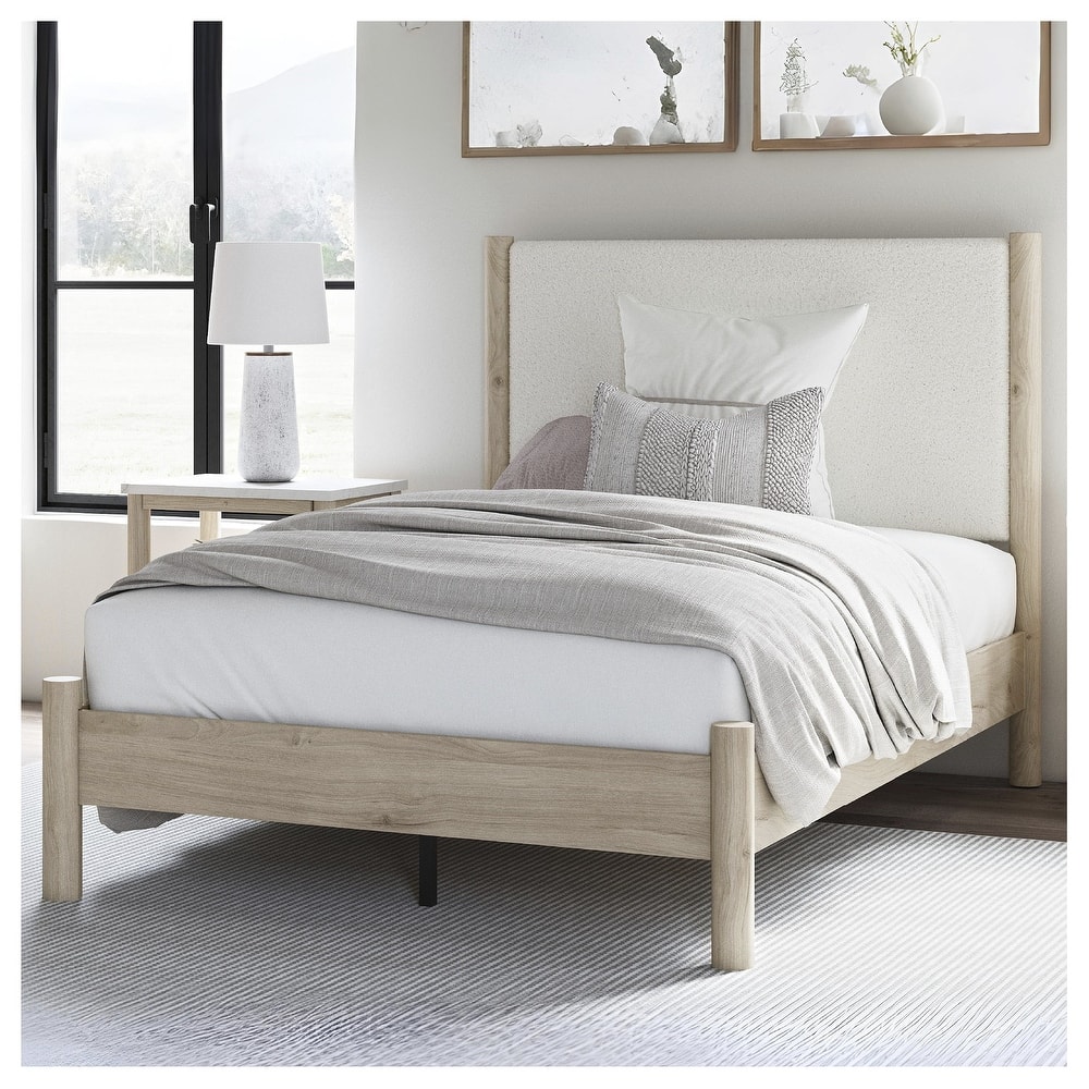 Signature Design by Ashley Cadmori Upholstered Panel Platform Bed