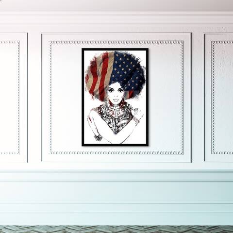 Oliver Gal 'New American Woman' People and Portraits Framed Wall Art Prints Portraits - White, Black