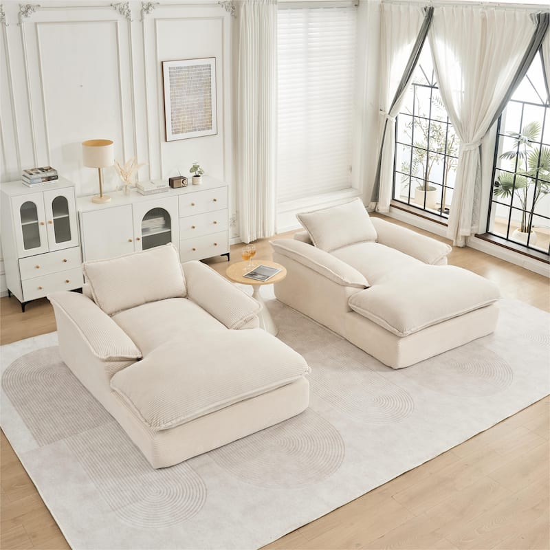 Rossetta Modern Minimalist Refined Style Multi-Functional Recliner Lounge Corduroy Comfort Sofa with Armrests, Easy Assembly