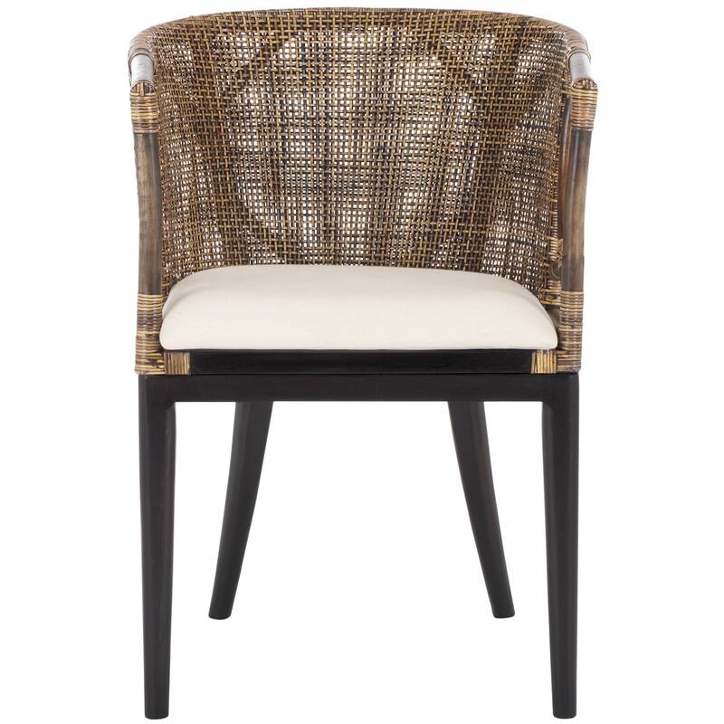 SAFAVIEH Olafia Dining Brown/ Black Arm Chair - 22.3" x 23.3" x 31.5" - 22Wx23Dx32H