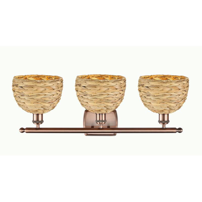 Innovations Lighting 516-3W-12-28 Woven Rattan Vanity Woven Rattan 3