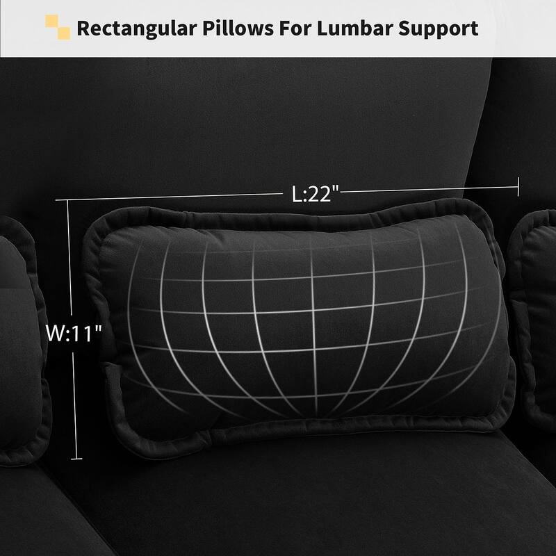 6-seat U-shaped Sectional Sofa, Sleeper Sectional with Waist Pillows for Living Room, Apartment