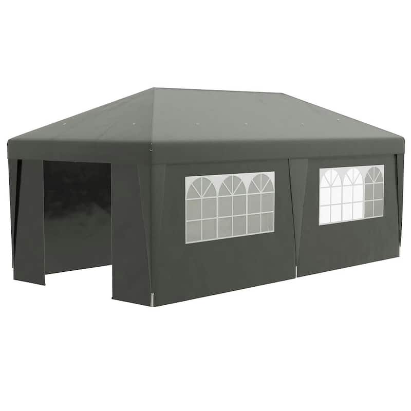 10' x 19.5' Pop Up Canopy Tent Height Adjustable, Leg Weight Bags, Bag