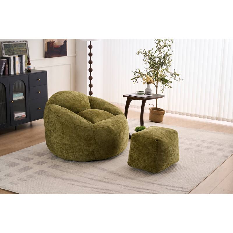 Foam Bean Bag Chairs for Adults/Teens with Filling,Bean Bag Lazy Sofa with Ultra Soft Chenille Cover, Bean Bag,Indoor &