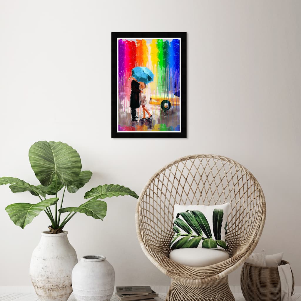 Wynwood Studio Prints People and Portraits The Kiss Blue and Modern & Contemporary Wall Art Canvas Print