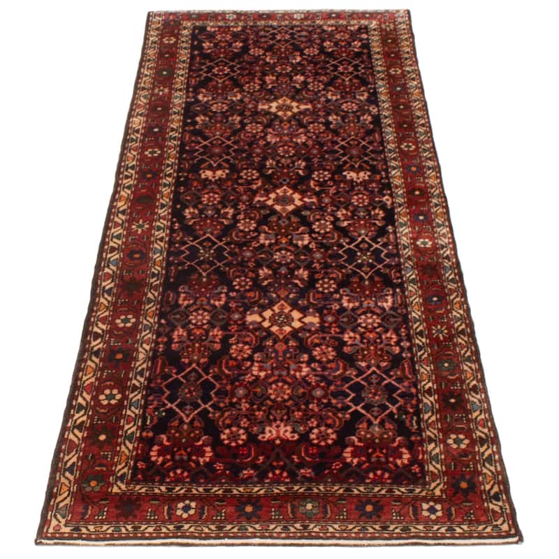 ECARPETGALLERY Hand-knotted Andelz Navy Wool Rug - 3'6 x 9'4