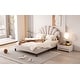 preview thumbnail 14 of 26, Elegant Full Size Upholstered Bed with Velvet Headboard, No Box Spring Required