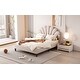 preview thumbnail 14 of 26, Full Platform Bed with Velvet Headboard, No Box Spring Needed