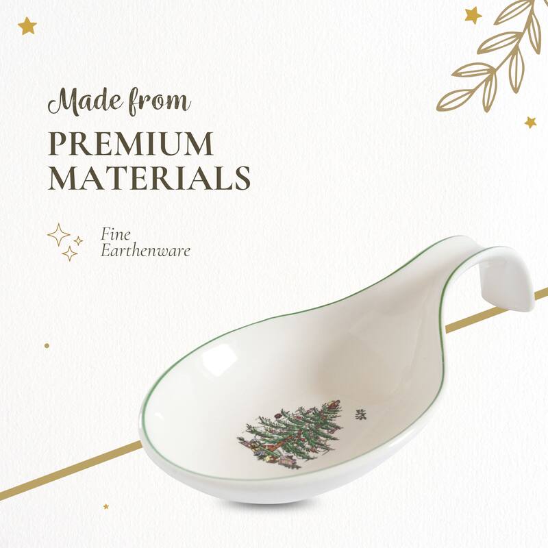 Spode Christmas Tree Spoon Rest - 12" L x 4" W