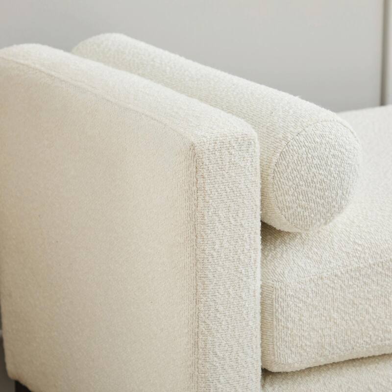 ​66" Upholstered Storage Bench - PU with Bolster Pillows