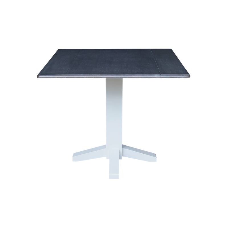 36" Solid Wood Square Dual Drop Leaf Dining Table with 4 Dining Chairs