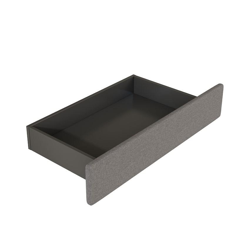 Queen Size Linen Upholstered Platform Bed with 2 Drawers and 4 USB Ports, Button-Tufted Design