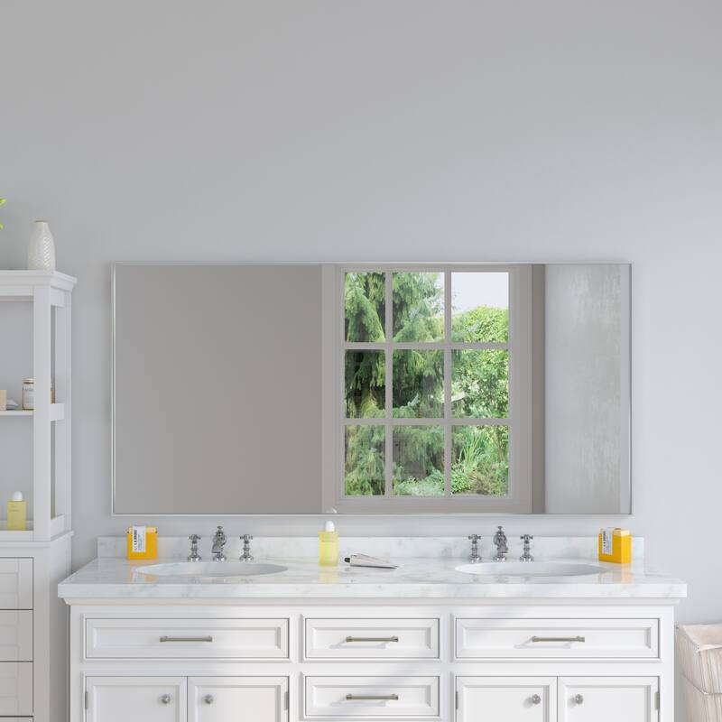 TOOLKISS Right Angle Aluminum Frame Bathroom Vanity Mirror with Clear Glass