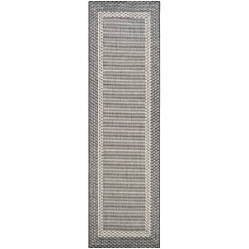 Pergola Channel Indoor/ Outdoor Area Rug - 2'3" x 7'10" Runner - Gray