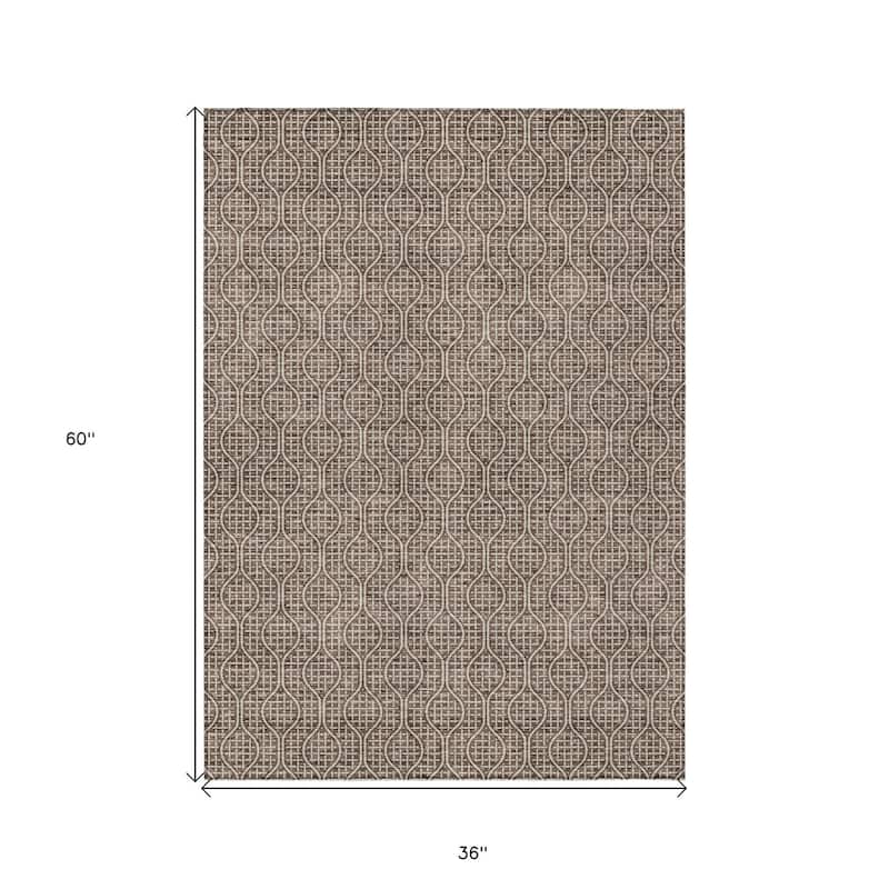 HomeRoots Geometric Transitional Rectangle Outdoor Rug