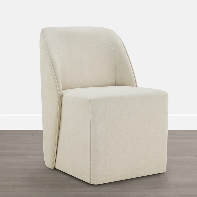 Spruce & Spring Modern Upholstered Dining Chair with Hidden Casters