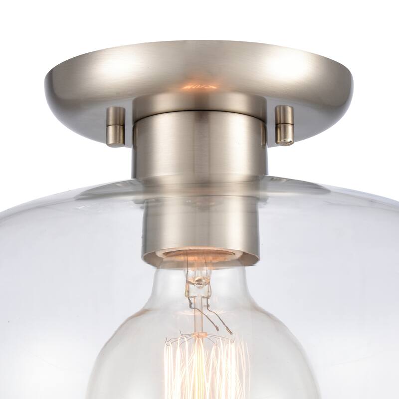 Elk Home Brewer Multiple Finishes With Glass Shade 1 Light Semi Flush Mount